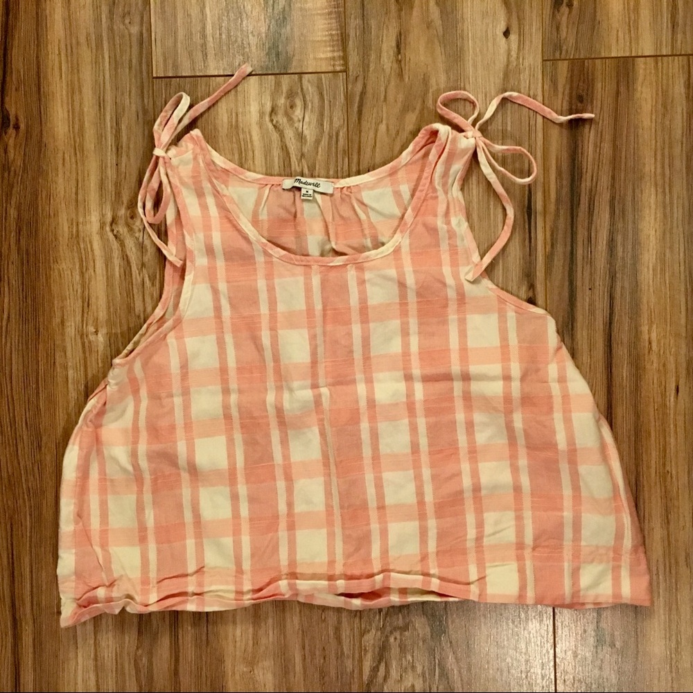 Madewell Cropped Plaid Cotton Top